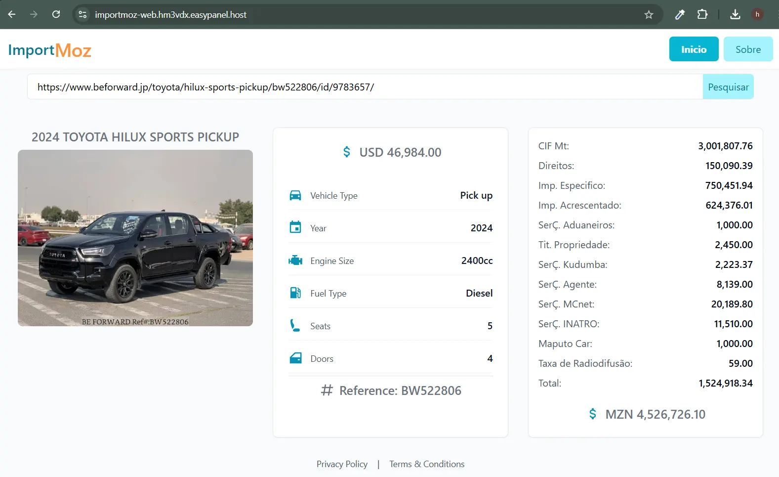 Passo 3: Verifique os Custos